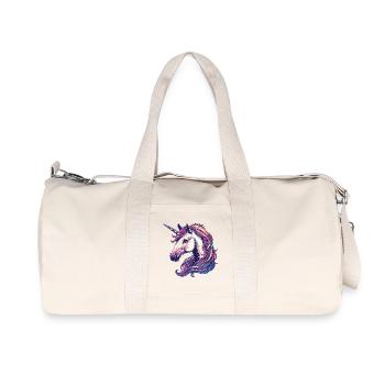 Licorne fantaisie avec crinière arc-en-ciel - Sac de sport en toile recyclée Stanley/Stella - blanc naturel - Devant