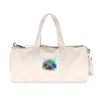 DJ dynamique avec des designs techno colorés - Sac de sport en toile recyclée Stanley/Stella - blanc naturel - Devant