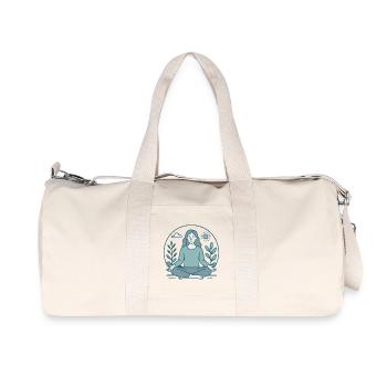 Woman Zen Meditation Nature Yoga - Recycled Canvas Sports Bag by Stanley/Stella - natural - Front
