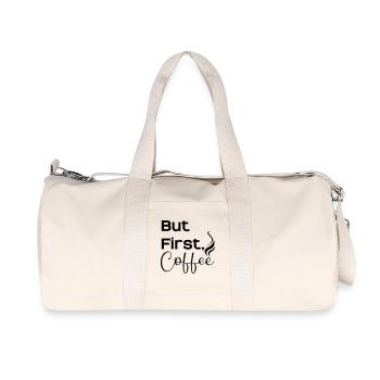 But first caffee - Recycelte Canvas-Sporttasche von Stanley/Stella - Naturweiß - Vorne