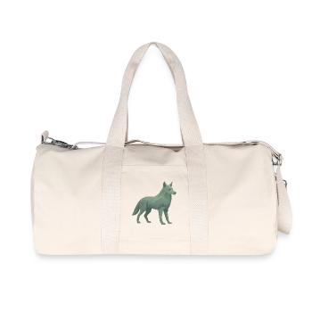 Geometrischer Wolf - Recycelte Canvas-Sporttasche von Stanley/Stella - Naturweiß - Vorne