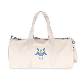 Blaue Eule mit Punkten - Recycelte Canvas-Sporttasche von Stanley/Stella - Naturweiß - Vorne