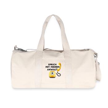 Yellow retro phone - Recycled Canvas Sports Bag by Stanley/Stella - natural - Front