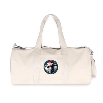 Elephant Santa with sunglasses - Recycled Canvas Sports Bag by Stanley/Stella - natural - Front