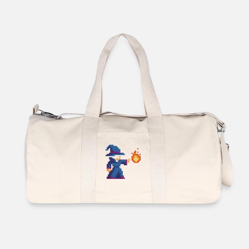Pixel Wizard et Fire - Sac de sport en toile recyclée Stanley/Stella - blanc naturel