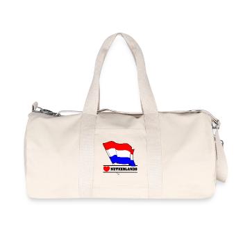 Netherlands Flag with Heart - Recycled Canvas Sports Bag by Stanley/Stella - natural - Front