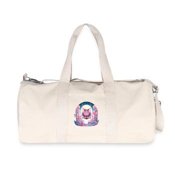 Nocturnal owl swing in the enchanted forest - Recycled Canvas Sports Bag by Stanley/Stella - natural - Front