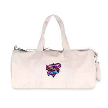 I Survived Another Meeting 80s retro vibes - Recycelte Canvas-Sporttasche von Stanley/Stella - Naturweiß - Vorne