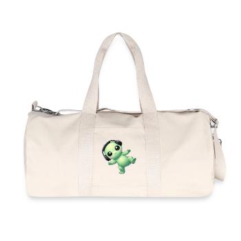 Alien Alien with Headphones Techno Dancing - Recycled Canvas Sports Bag by Stanley/Stella - natural - Front