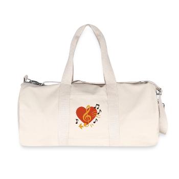 Musik fürs Herz - Recycelte Canvas-Sporttasche von Stanley/Stella - Naturweiß - Vorne