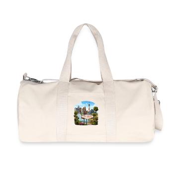 Enseigne au néon et skyline de Las Vegas - Sac de sport en toile recyclée Stanley/Stella - blanc naturel - Devant