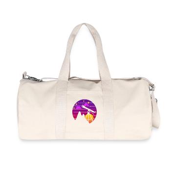 Retro Astronomie Teleskop Sonnenuntergang - Recycelte Canvas-Sporttasche von Stanley/Stella - Naturweiß - Vorne