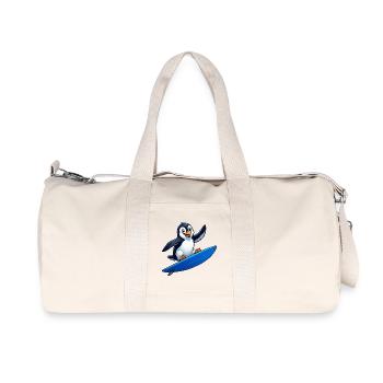 Mignon Pingouin Surfeur Surfant Eau d’Été - Sac de sport en toile recyclée Stanley/Stella - blanc naturel - Devant