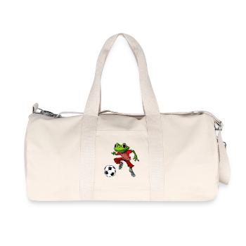 Frösche Fussball - Recycelte Canvas-Sporttasche von Stanley/Stella - Naturweiß - Vorne