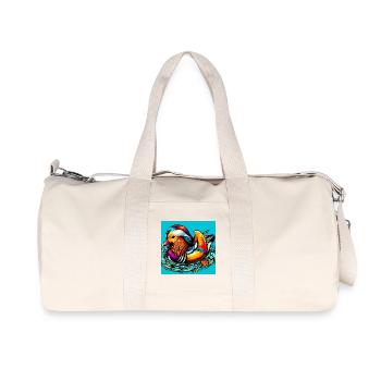 Mandarin duck - Recycled Canvas Sports Bag by Stanley/Stella - natural - Front
