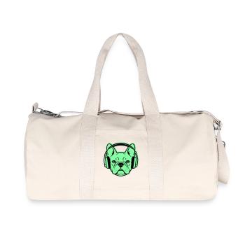 Frenchie DJ Headphones Music - Recycled Canvas Sports Bag by Stanley/Stella - natural - Front