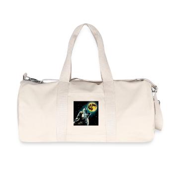 Le loup hurle à la pleine lune - Sac de sport en toile recyclée Stanley/Stella - blanc naturel - Devant