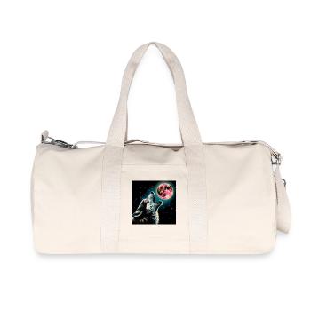 Le loup hurle à la pleine lune - Sac de sport en toile recyclée Stanley/Stella - blanc naturel - Devant