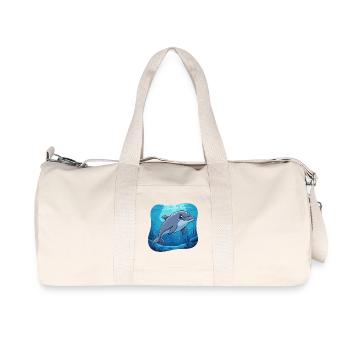 Delfin im Meereslicht - Recycelte Canvas-Sporttasche von Stanley/Stella - Naturweiß - Vorne
