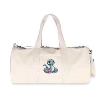 Colorful Flower Snake - Recycled Canvas Sports Bag by Stanley/Stella - natural - Front
