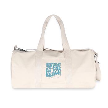Mentally At The Beach – Tropical Retro Typography - Recycled Canvas Sports Bag by Stanley/Stella - natural - Front