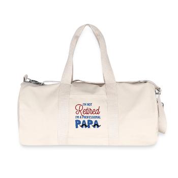 Papa Pro, ich bin nicht im Ruhestand. - Recycelte Canvas-Sporttasche von Stanley/Stella - Naturweiß - Vorne