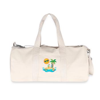 Sun, island, beach, holiday, enjoy fun by the sea - Recycled Canvas Sports Bag by Stanley/Stella - natural - Front