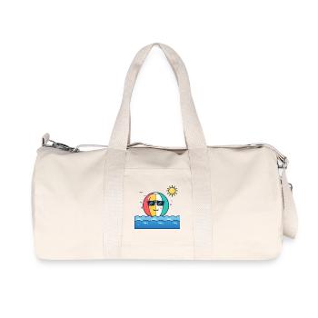 Balle de plage avec lunettes de soleil - Sac de sport en toile recyclée Stanley/Stella - blanc naturel - Devant
