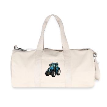Blauer Traktor Illustration - Recycelte Canvas-Sporttasche von Stanley/Stella - Naturweiß - Vorne