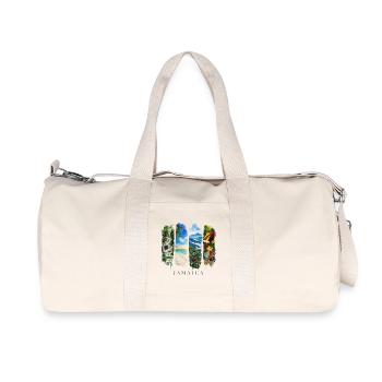 Voyage de vacances en Jamaïque – Reggae caribéen & culture - Sac de sport en toile recyclée Stanley/Stella - blanc naturel - Devant