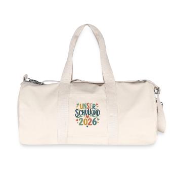 Unser Schulkind 2026 Einschulung Design - Recycelte Canvas-Sporttasche von Stanley/Stella - Naturweiß - Vorne