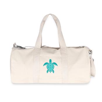 Motif de tortue - Sac de sport en toile recyclée Stanley/Stella - blanc naturel - Devant