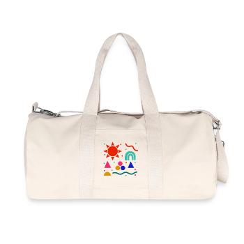 Lebendige Geometrie Sonnenfarben Muster - Recycelte Canvas-Sporttasche von Stanley/Stella - Naturweiß - Vorne