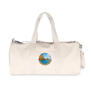 Illustration of landscape with cliff and sea - Recycled Canvas Sports Bag by Stanley/Stella - natural - Front