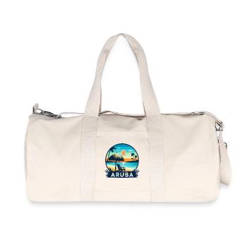 Aruba Karibik Strand Sonnenuntergang - Recycelte Canvas-Sporttasche von Stanley/Stella - Naturweiß - Vorne