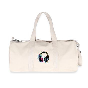 stylish Graffiti Headphones - Recycled Canvas Sports Bag by Stanley/Stella - natural - Front