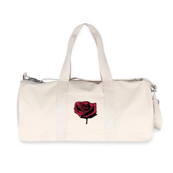 Rose rouge - Sac de sport en toile recyclée Stanley/Stella - blanc naturel - Devant