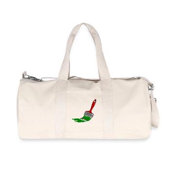 Illustration de pinceau de peintre créatif - Sac de sport en toile recyclée Stanley/Stella - blanc naturel - Devant