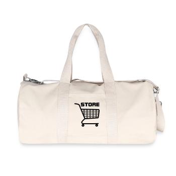 Panier d’achat avec texte STORE - Sac de sport en toile recyclée Stanley/Stella - blanc naturel - Devant