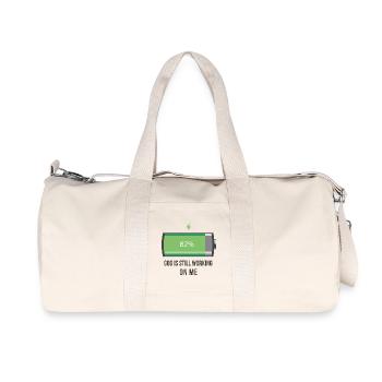 God is working on me 82% battery - Recycled Canvas Sports Bag by Stanley/Stella - natural - Front