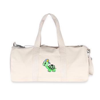 Kuschelige Schildkröte mit Cap - Recycelte Canvas-Sporttasche von Stanley/Stella - Naturweiß - Vorne