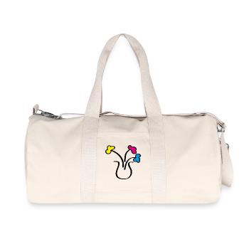 Abstract drawing flowers in a vase - Recycled Canvas Sports Bag by Stanley/Stella - natural - Front