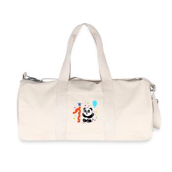 First Birthday 1st Year Panda Cute Gift - Recycled Canvas Sports Bag by Stanley/Stella - natural - Front