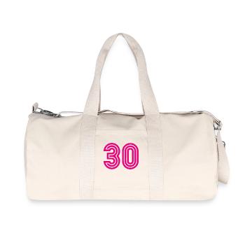 30. 30 ANS. 30e ANNIVERSAIRE. ANNIVERSAIRE 30 ANS. - Sac de sport en toile recyclée Stanley/Stella - blanc naturel - Devant