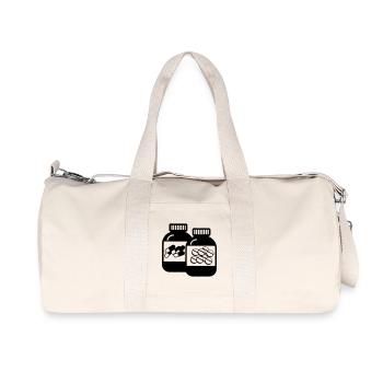 Gläser mit Kapseln und Pillen für die Apotheke - Recycelte Canvas-Sporttasche von Stanley/Stella - Naturweiß - Vorne