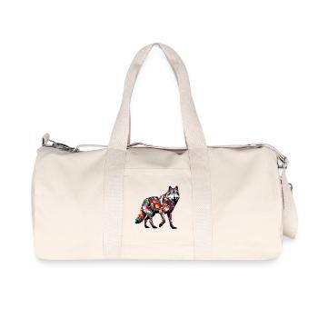 Wolf - Recycelte Canvas-Sporttasche von Stanley/Stella - Naturweiß - Vorne