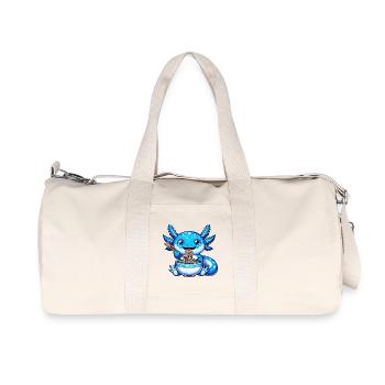 Blaue Nudeln Drachen Essstäbchen - Recycelte Canvas-Sporttasche von Stanley/Stella - Naturweiß - Vorne