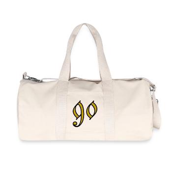 90. 90 JAHRE. 90. JAHRESTAG. 90-JÄHRIGES JUBILÄUM. - Recycelte Canvas-Sporttasche von Stanley/Stella - Naturweiß - Vorne