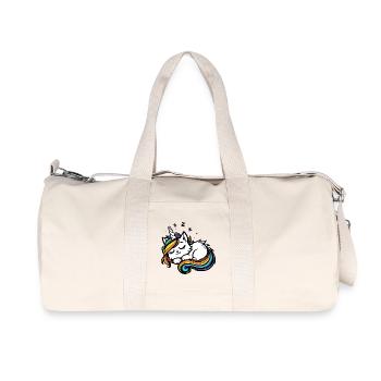 Schlafende Einhornkatze (bunt) - Recycelte Canvas-Sporttasche von Stanley/Stella - Naturweiß - Vorne