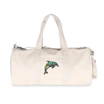 Delfin - Recycelte Canvas-Sporttasche von Stanley/Stella - Naturweiß - Vorne